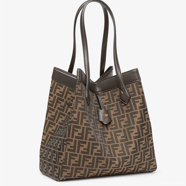 Affordable Fabric Origami Large Bag Fendi FF Brown In Motif 0820